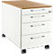 Schäfer Shop Select Rollcontainer 1233, 3 Schübe & 1 Utensilienauszug, Griff eckig, weiß/Kirsche-Romana