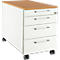 Schäfer Shop Select Rollcontainer 1233, 4 Schübe, Griff eckig, weiß/Buche-Dekor 