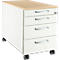 Schäfer Shop Select Rollcontainer 1233, 4 Schübe, Griff rund, weiss/Ahorn-Dekor 