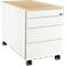 Schäfer Shop Select Rollcontainer 1233, 4 Schübe, mit Griffnut, weiß/Ahorn-Dekor 