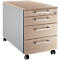Schäfer Shop Select Rollcontainer 1233, mit Griff eckig, weißalu//Eiche-Dekor