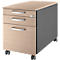 Schäfer Shop Select Rollcontainer 126, 1 Schublade, HR- & Utensilienauszug, runde Griffe, anthrazit/Eiche-Dekor
