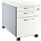 Schäfer Shop Select Rollcontainer 126, 1 Schublade, HR- & Utensilienauszug, runde Griffe, weißalu/weißalu/weiß