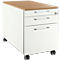 Schäfer Shop Select Rollcontainer 126, 3 Schübe, Griff eckig, weiß/Kirsche-Romana