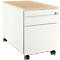 Schäfer Shop Select Rollcontainer 126, 3 Schübe, mit Griffnut, weiß/Ahorn-Dekor 