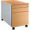 Schäfer Shop Select Rollcontainer 126, mit Griffnut, B 435 x T 765 x H 577 mm, weißalu/weißalu/Buche-Dekor
