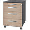 Schäfer Shop Select Rollcontainer LOGIN, 3 Schubladen, 1 Utensilienauszug, Zentralverriegelung, B 432 x T 580 x H 595 mm, graphit/Eiche