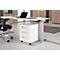 Schäfer Shop Select Rollcontainer LOGIN, 3 Schubladen, 1 Utensilienauszug, Zentralverriegelung, B 432 x T 580 x H 595 mm, weiß 
