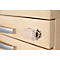 Schäfer Shop Select Rollcontainer LOGIN, 3 Schubladen, 1 Utensilienauszug, Zentralverriegelung, B 432 x T 580 x H 595 mm, weiß/Ahorn Dekor