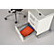 Schäfer Shop Select Rollcontainer LOGIN, 3 Schubladen, 1 Utensilienauszug, Zentralverriegelung, B 432 x T 580 x H 595 mm, weiß/graphit
