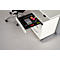 Schäfer Shop Select Rollcontainer LOGIN, 3 Schubladen, 1 Utensilienauszug, Zentralverriegelung, B 432 x T 580 x H 595 mm, weiß/graphit