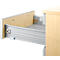 Schäfer Shop Select Rollcontainer Moxxo IQ 1233, runder Griff, 1 Utensilienfach, 3 Schübe, B 432 x T 580 x H 595 mm, abschließbar, lichtgrau