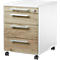 Schäfer Shop Select Rollcontainer SET UP, abschließbar, B 432 x T 580 x H 595 mm, weiß/eiche 