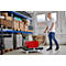 Schäfer Shop Select Rouleau de transport BASICline, jusqu'à 500 kg, barre de poussée rabattable, L 815 x l 724 x H 192 mm, PEHD recyclé, noir