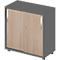 Schäfer Shop Select Schiebetürenschrank LOGIN, 2 Ordnerhöhen, B 800 x T 420 x H 788 mm, graphit/Eiche