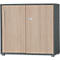 Schäfer Shop Select Schiebetürenschrank Start Off, 2 OH, abschließbar, B 800 x T 420 x H 744 mm, Holz, graphit/Eiche