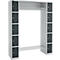 Schäfer Shop Select Schliessfachgarderobe, mit Hutablage & Kleiderstange, 2 x 5 Fächer, B 1735 x T 500 x H 1950 mm, weissalu/anthrazitgrau 