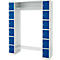 Schäfer Shop Select Schließfachgarderobe, mit Hutablage & Kleiderstange, 2 x 6 Fächer, B 1735 x T 500 x H 1950 mm, lichtgrau/enzianblau