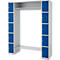 Schäfer Shop Select Schließfachgarderobe, mit Hutablage & Kleiderstange, B 1565 x T 500 x H 1950 mm, weißalu/enzianblau 