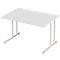Schäfer Shop Select Schreibtisch COMBITEC, Rechteck, C-Fuss, B 1200 x T 800 x H 677-817 mm, lichtgrau/weissaluminium