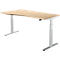 Schäfer Shop Select Schreibtisch DRIVE UP 2, elektrisch höhenverstellbar, Freiform, Ansatz links, T-Fuss, B 1800 mm, Ahorn/weissalu 