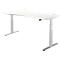 Schäfer Shop Select Schreibtisch DRIVE UP 2, elektrisch höhenverstellbar, Freiform, Ansatz links, T-Fuß, B 1800 mm, weiß/weißalu