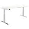 Schäfer Shop Select Schreibtisch DRIVE UP 2, elektrisch höhenverstellbar, Freiform, Ansatz rechts, T-Fuss, B 1800 mm, weiss/weissalu 