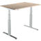 Schäfer Shop Select Schreibtisch DRIVE UP 2, elektrisch höhenverstellbar, Rechteck, T-Fuß, B 1200 x T 800 x H 630-1290 mm, Eiche/weißalu