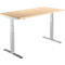 Schäfer Shop Select Schreibtisch DRIVE UP 2, elektrisch höhenverstellbar, Rechteck, T-Fuß, B 1600 x T 800 x H 630-1290 mm, Ahorn/weißaluminium