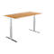 Schäfer Shop Select Schreibtisch DRIVE UP 2, elektrisch höhenverstellbar, Rechteck, T-Fuß, B 1600 x T 800 x H 630-1290 mm, Buche/weißaluminium 