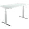 Schäfer Shop Select Schreibtisch DRIVE UP 2, elektrisch höhenverstellbar, Rechteck, T-Fuß, B 1600 x T 800 x H 630-1290 mm, lichtgrau/weißaluminium 