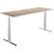 Schäfer Shop Select Schreibtisch DRIVE UP 2, elektrisch höhenverstellbar, Rechteck, T-Fuß, B 1800 x T 800 x H 630-1290 mm, Eiche/weißalu