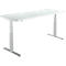 Schäfer Shop Select Schreibtisch DRIVE UP 2, elektrisch höhenverstellbar, Rechteck, T-Fuß, B 1800 x T 800 x H 630-1290 mm, lichtgrau/weißaluminium 