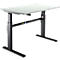Schäfer Shop Select Schreibtisch, elektrisch höhenverstellbar, Rechteck, C-Fuß, B 1200 x T 800 x H 725-1185 mm, lichtgrau/schwarz