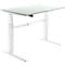 Schäfer Shop Select Schreibtisch, elektrisch höhenverstellbar, Rechteck, C-Fuß, B 1200 x T 800 x H 725-1185 mm, lichtgrau/weiß