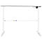 Schäfer Shop Select Schreibtisch, elektrisch höhenverstellbar, Rechteck, C-Fuß, B 1600 x T 800 x H 725-1185 mm, lichtgrau/weiß