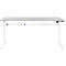 Schäfer Shop Select Schreibtisch, elektrisch höhenverstellbar, Rechteck, C-Fuß, B 1600 x T 800 x H 725-1185 mm, lichtgrau/weiß