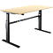 Schäfer Shop Select Schreibtisch, elektrisch höhenverstellbar, Rechteck, C-Fuß, B 1800 x T 800 x H 725-1185 mm, Ahorn/schwarz