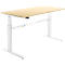 Schäfer Shop Select Schreibtisch, elektrisch höhenverstellbar, Rechteck, C-Fuß, B 1800 x T 800 x H 725-1185 mm, Ahorn/weiß