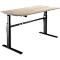 Schäfer Shop Select Schreibtisch, elektrisch höhenverstellbar, Rechteck, C-Fuß, B 1800 x T 800 x H 725-1185 mm, Eiche/schwarz 