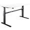 Schäfer Shop Select Schreibtisch, elektrisch höhenverstellbar, Rechteck, C-Fuß, B 1800 x T 800 x H 725-1185 mm, weiß/schwarz
