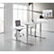 Schäfer Shop Select Schreibtisch, elektrisch höhenverstellbar, Rechteck, T-Fuß, B 1600 x T 800 x H 705-1205 mm, lichtgrau/weißaluminium 