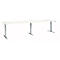 Schäfer Shop Select Schreibtisch ERGO-T 2.0 Big, elektr. höhenverstellbar, Rechteck, T-Fuß, B 3200 x T 800 x H 640-1300 mm, weiß/weißalu