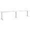 Schäfer Shop Select Schreibtisch ERGO-T 2.0 Big, elektr. höhenverstellbar, Rechteck, T-Fuß, B 3600 x T 800 x H 640-1300 mm, lichtgrau/weißalu