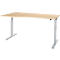 Schäfer Shop Select Schreibtisch ERGO-T 2.0, elektrisch höhenverstellbar, Freiform Ansatz links, T-Fuß, B 1800 x H 715-1205 mm, Ahorn/weißalu 