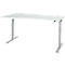 Schäfer Shop Select Schreibtisch ERGO-T 2.0, elektrisch höhenverstellbar, Freiform Ansatz links, T-Fuß, B 1800 x H 715-1205 mm, lichtgrau/weißalu
