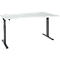 Schäfer Shop Select Schreibtisch ERGO-T 2.0, elektrisch höhenverstellbar, Freiform Ansatz rechts, T-Fuß, B 1800 x H 715-1205 mm, lichtgrau/anthrazit 
