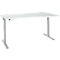 Schäfer Shop Select Schreibtisch ERGO-T 2.0, elektrisch höhenverstellbar, Freiform Ansatz rechts, T-Fuß, B 1800 x H 715-1205 mm, lichtgrau/weißalu