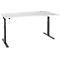 Schäfer Shop Select Schreibtisch ERGO-T 2.0, elektrisch höhenverstellbar, Freiform Ansatz rechts, T-Fuß, B 1800x H 640-1300 mm, lichtgrau/anthrazit