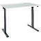 Schäfer Shop Select Schreibtisch ERGO-T 2.0, elektrisch höhenverstellbar, Rechteck, T-Fuß, B 1200 x T 800 x H 640-1300 mm, lichtgrau/anthrazit